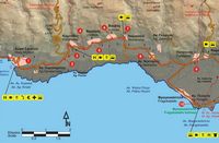 La ville de Sfakia en Crète. Carte du sentier européen E4 - Section 15 de Chora Sfakion à Frangokastello. Cliquer pour agrandir l'image.