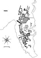 La côte nord de la commune de Sitia en Crète. Plan des ruines de Psira (auteur Betancourt et Davaras). Cliquer pour agrandir l'image.