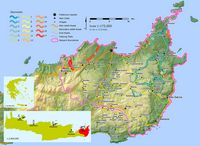 La ville de Sitia en Crète. Carte du parc naturel de Sitia (auteur Géoparc de Sitia). Cliquer pour agrandir l'image.