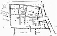 La ville de Sitia en Crète. Plan de la maison hellénistique de l'amandier à Praissos. Cliquer pour agrandir l'image.