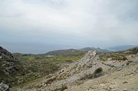 La ville de Spili en Crète. La côte sud-ouest du dème vue depuis Ardaktos. Cliquer pour agrandir l'image.