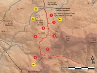 Le plateau du Lassithi en Crète. Carte du sentier européen E4 - Section 71 de Limnakaro à Varsami. Cliquer pour agrandir l'image.