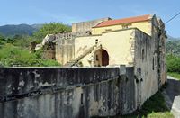 La ville de Vryssès en Crète. La tour d'Alidakis à Emprosneros. Cliquer pour agrandir l'image.