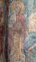 La ville de Vryssès en Crète. Fresque de sainte Dominique de l'église de la Dormition à Alikampos. Cliquer pour agrandir l'image.