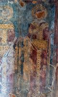 La ville de Vryssès en Crète. Fresque de sainte Hélène de l'église de la Dormition à Alikampos. Cliquer pour agrandir l'image.