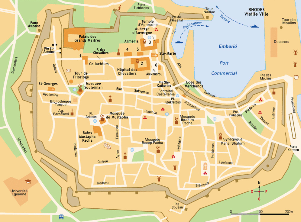 Carte De La Ville M di vale De Rhodes Sur L le De Rhodes