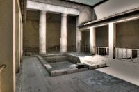 La ville gréco-romaine de Kos. L'atrium de l'est de la Maison Romaine de Kos (auteur greekstifado-Yanni). Cliquer pour agrandir l'image dans Flickr (nouvel onglet).