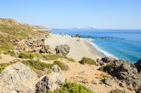 Le village d’Agios Pavlos en Crète. La plage de Katsouni à Kerames (auteur Andrey Borisov). Cliquer pour agrandir l'image dans Panoramio (nouvel onglet).