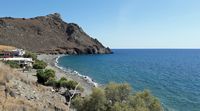 La ville d'Agioi Déka en Crète. La plage de Dytikos à Lentas (auteur Dietmar Bittrich). Cliquer pour agrandir l'image dans Panoramio (nouvel onglet).