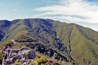 Le Pico Ruivo à Madère. Vu de la route de Santana. Cliquer pour agrandir l'image.