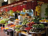Le quartier Santa Luzia de Funchal à Madère. Mercado dos lavradores. Cliquer pour agrandir l'image.