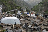 La ville de Ribeira Brava à Madère. Inondation du 21 février 2010. Cliquer pour agrandir l'image.