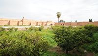 Le palais el Badiâ à Marrakech au Maroc. Parterre. Cliquer pour agrandir l'image.