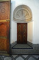 Le palais de la Bahia à Marrakech au Maroc. Salle du petit riad. Cliquer pour agrandir l'image.