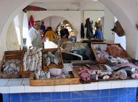 La ville d'Essaouira au Maroc. Marché aux poissons. Cliquer pour agrandir l'image.