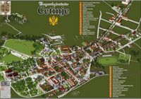 La ville de Cetinje au Monténégro. Plan de la ville (auteur Ministère de la Culture du Monténégro). Cliquer pour agrandir l'image.