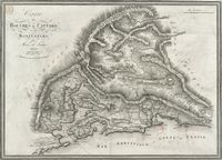 Les bouches de Kotor au Monténégro. Carte des Bouches de Cattaro (Maximilian de Traux, 1808). Cliquer pour agrandir l'image.