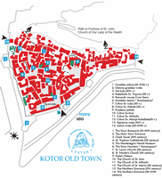 Plan der alten Stadt von Kotor. Klicken, um das Bild zu vergrößern.